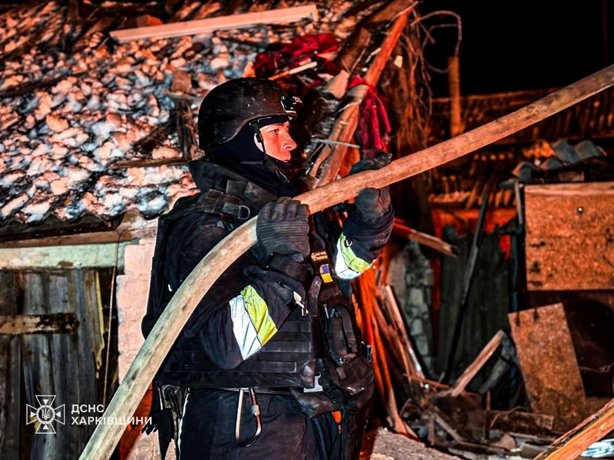 Ліквідація наслідків обстрілу у Великому Бурлуці