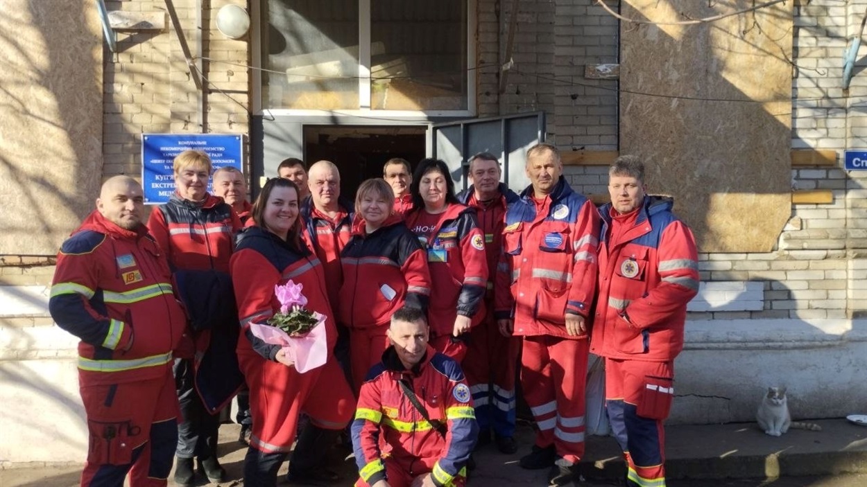 Олена з колегами в  Купʼянську