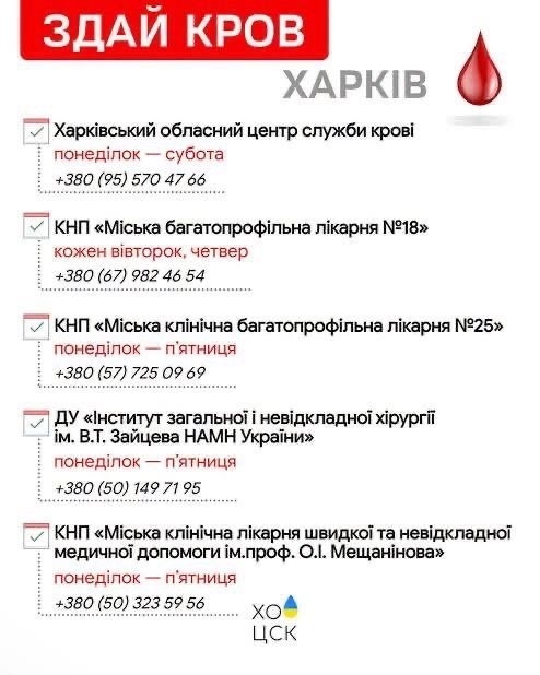 Памʼятка донорам