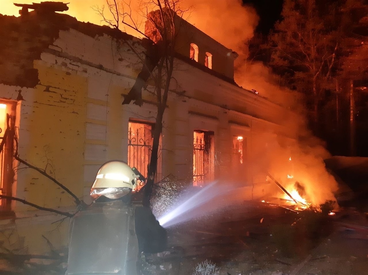 Пожежа від влучання снаряду
